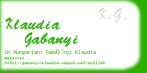 klaudia gabanyi business card
